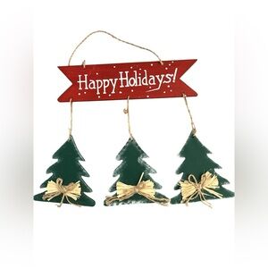 Festive Green and Red Holiday Tree Hanging Decor